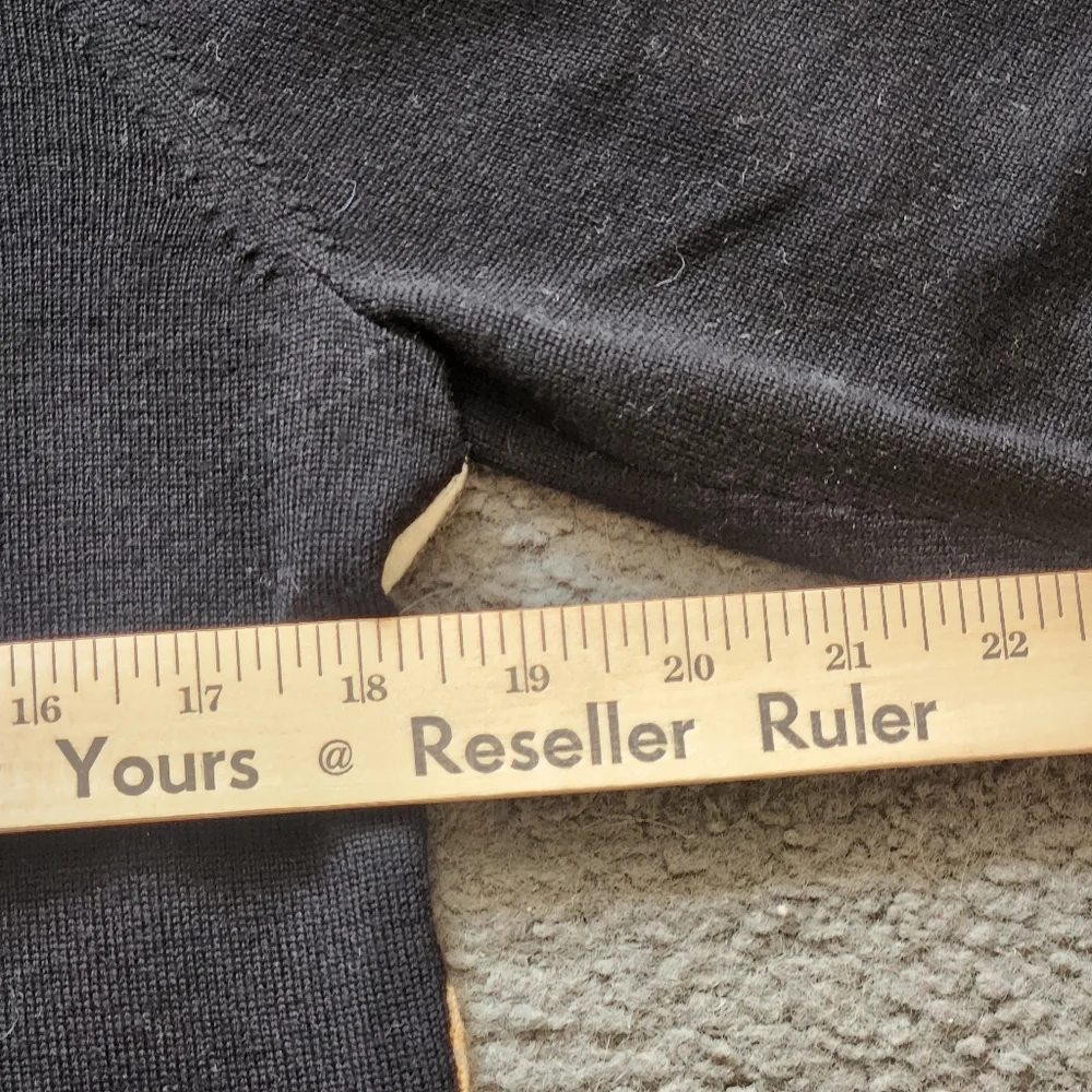 TALBOTS Women's Cardigan Large Black Argyle Preppy Academic Merino Wool Sweater - Picture 7 of 8